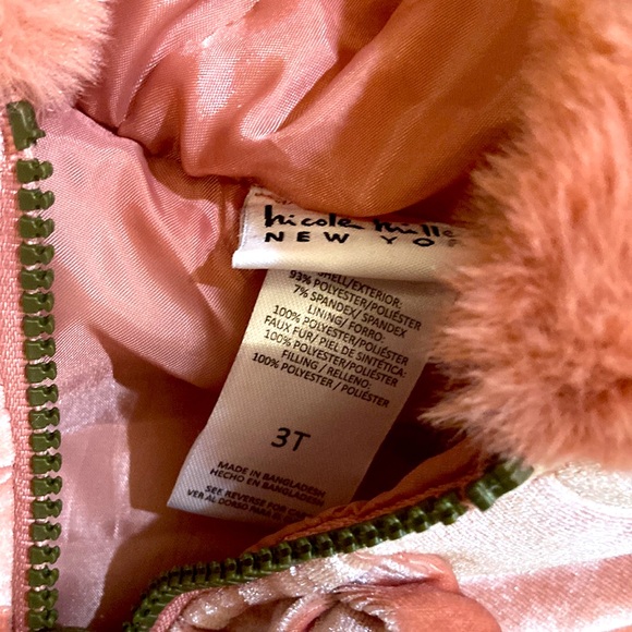 NWOT Nicole Miller vivid peach soft fuzzy fur vest with little purse size 3T - Picture 7 of 8